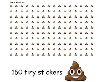 Tiny Poop Emoji Stickers - Planner Stickers