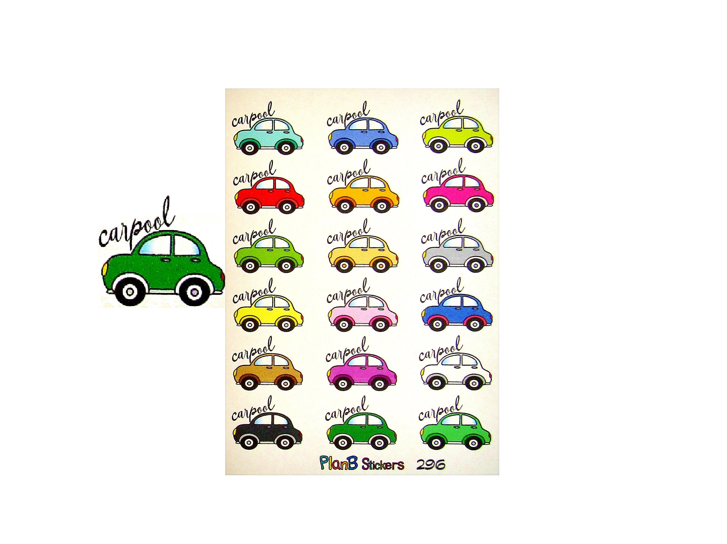 Carpool Planner Stickers Car Pool Drop Off Pick Up Kids Etsy