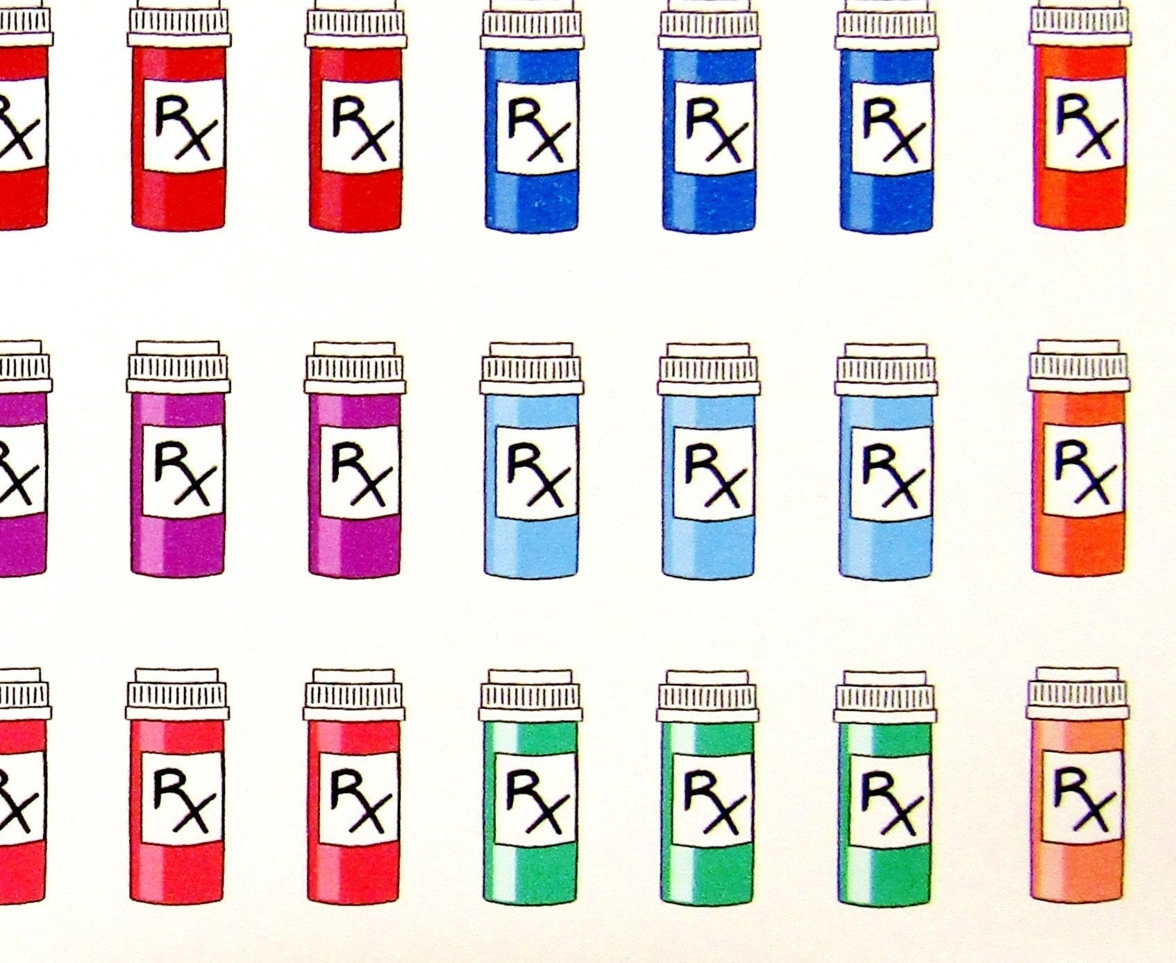 Prescription Bottle Planner Stickers RX Refill Reminder RX | Etsy