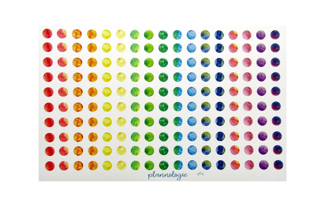 Watercolor Dot Planner Stickers for to Do Lists Checklists Goals Tasks ...