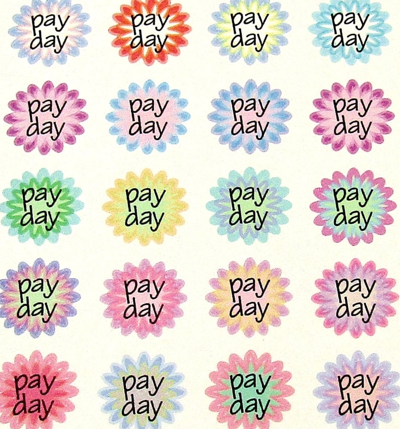 Pay Day Planner Stickers Flower Stickers Salary Stickers Etsy