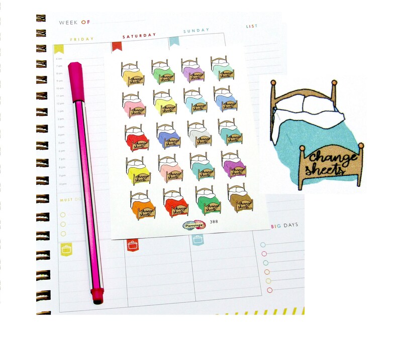 Change Sheets Change Bedding Planner Stickers Etsy