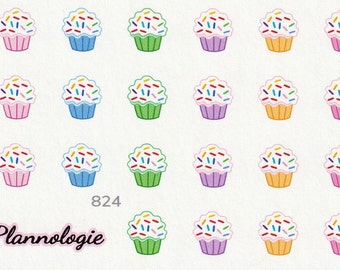 Mini Cupcake Stickers - Planner Stickers - Birthday Stickers - Reminder Stickers - Party Stickers - Party Planner