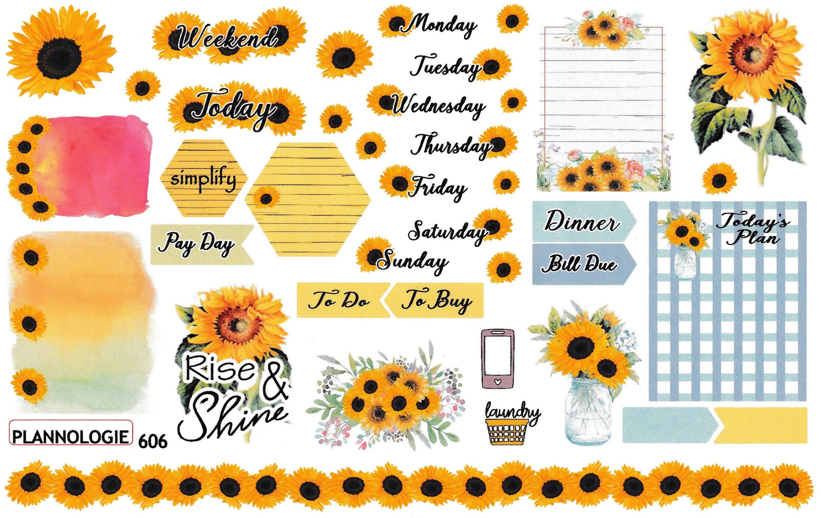 Sunflower Weekly Planner Sticker hq nude picture