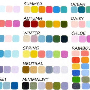 Days of the Week Planner Stickers 17 Color Palettes - Etsy