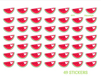 Watermelon Slice Stickers, Fruit Stickers, Watermelon Stickers, Summer Planner, Summer Stickers