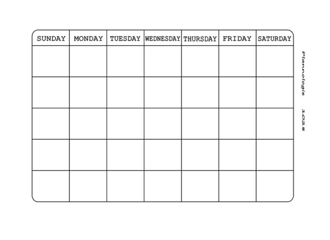 Blank Calendar Stickers for Journals and Planners BUJO Calendars Habit