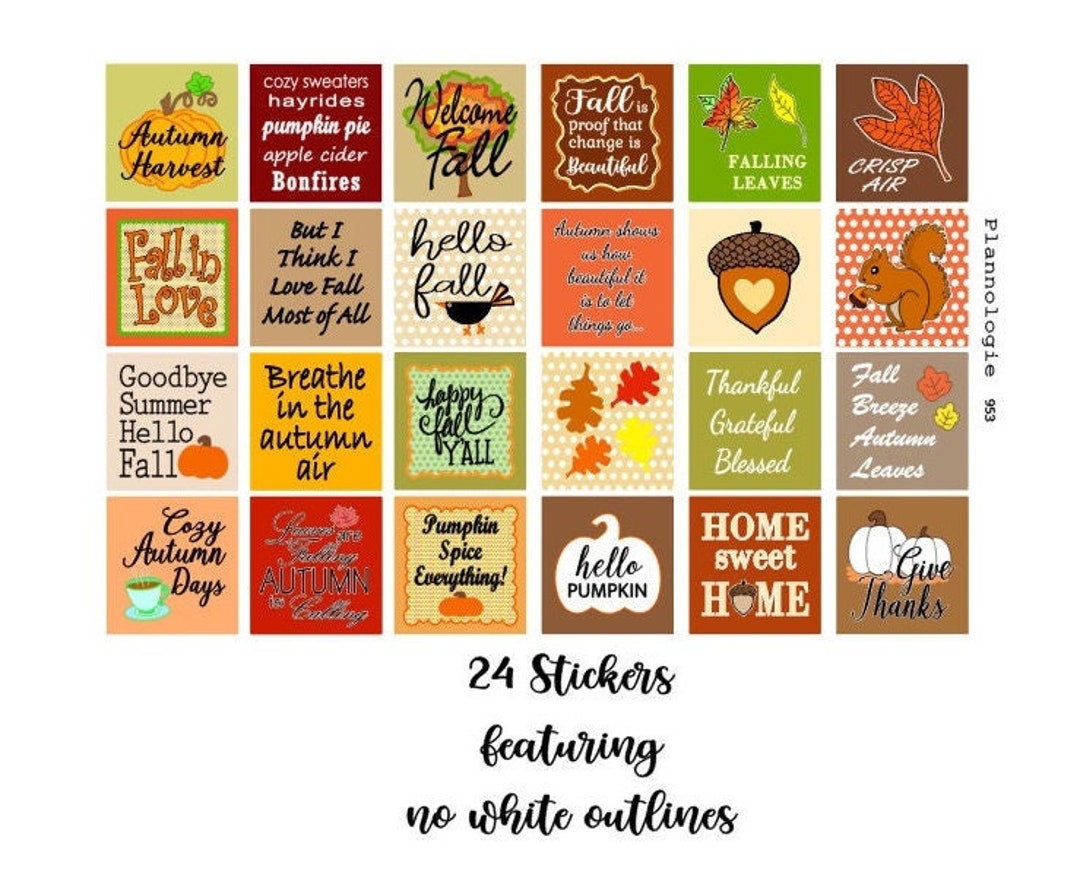 AUTUMN Quotes Planner Stickers Fall Quotes Fall Stickers image