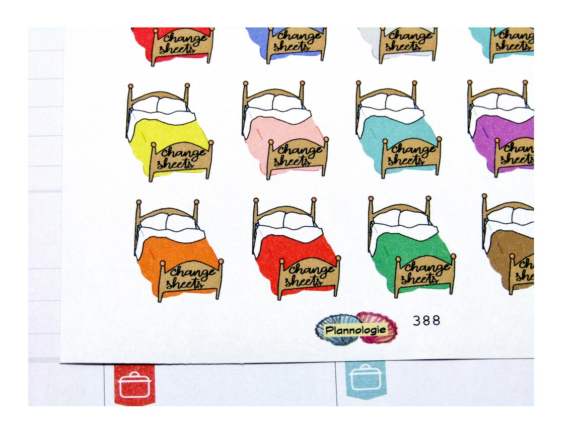 Change Sheets Change Bedding Planner Stickers - Etsy