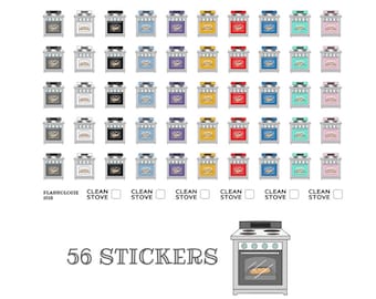 Stove Icon Stickers - Oven Icon Stickers - Planning Stickers - Baking