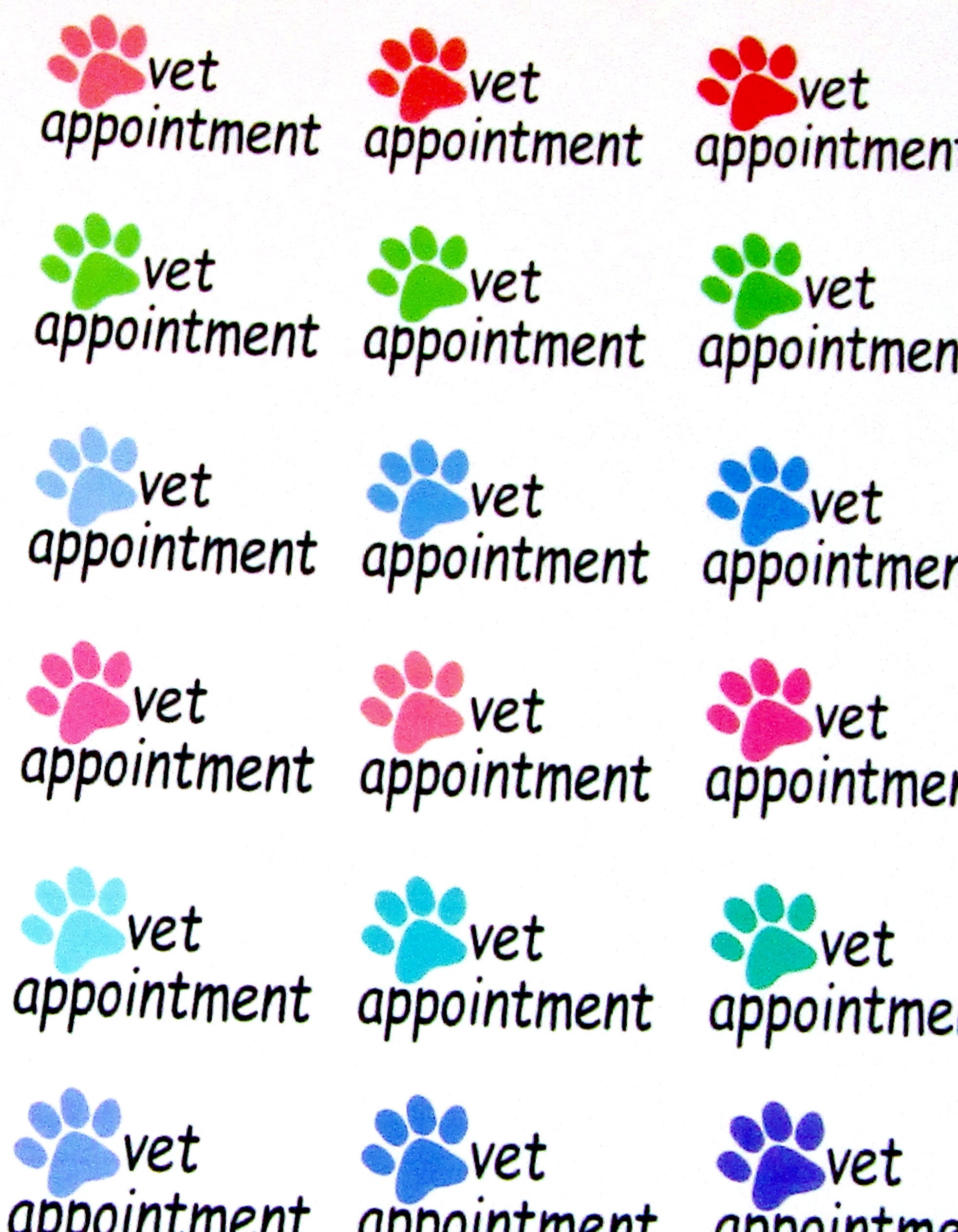 Vet Appointment Planner Reminder Stickers Etsy