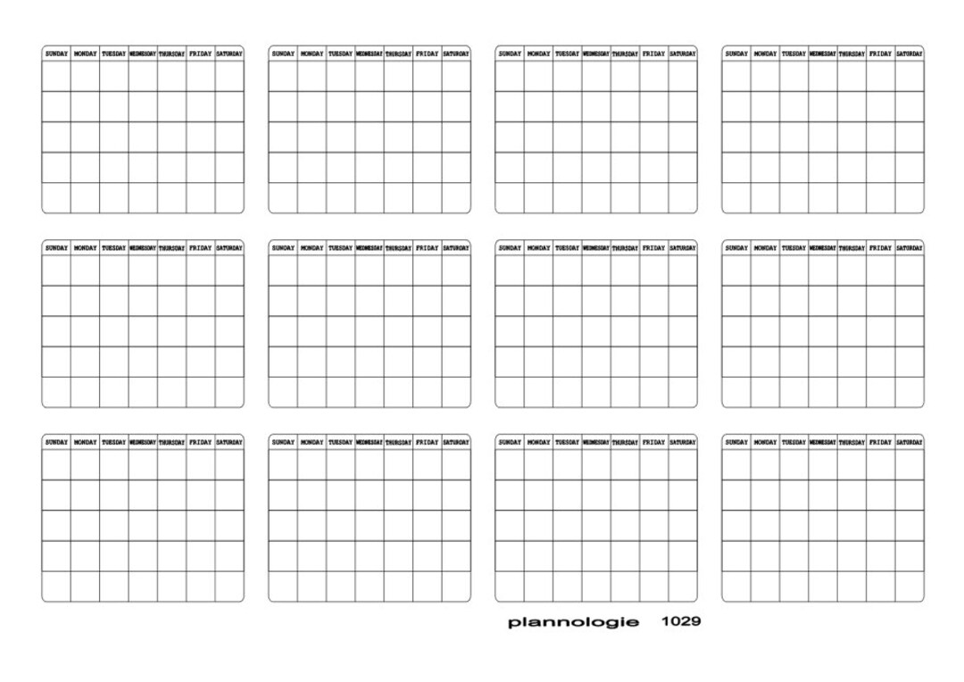 Blank Calendar Stickers for Journals and Planners BUJO Calendars Habit