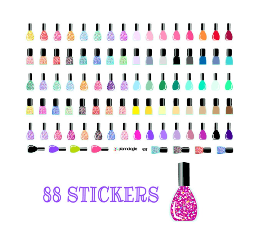 Nail Polish Bottle Stickers for Planners Nail Appointment Planner