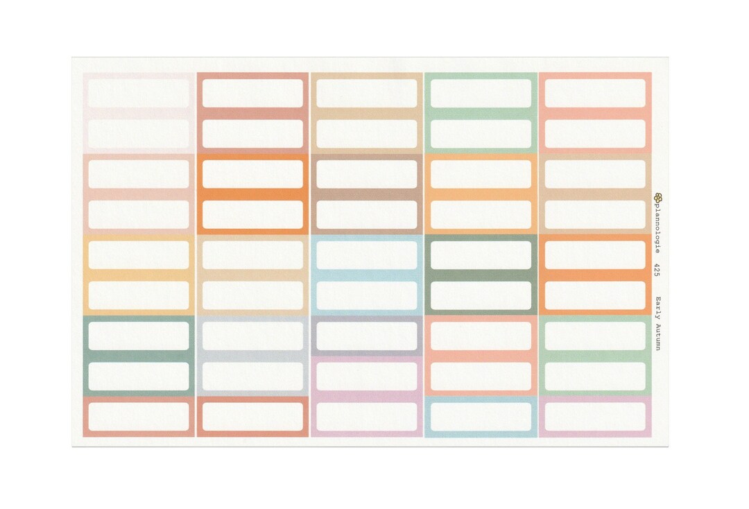 Rounded Quarter Boxes - Summer Colors - Functional Planner Stickers ...