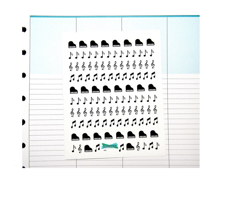 Music Stickers Planner Stickers Treble Clef Piano | Etsy