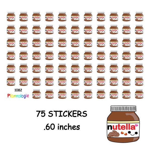 Nutella Stickers, Jar of Nutella Stickers, Planner Stickers