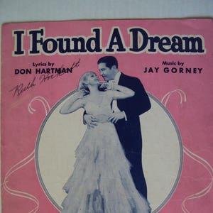 I Found a Dream vintage sheet music image 1