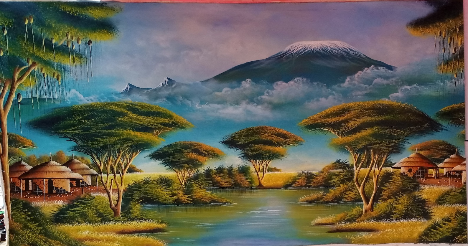 Africa Landscape Painting Mount Kilimanjaro Painting Etsy