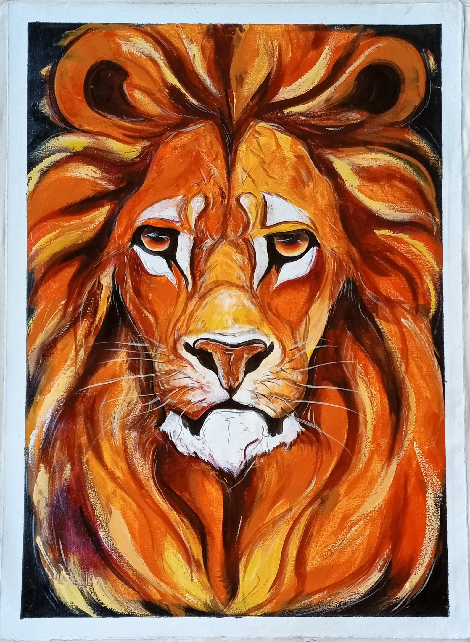 Lion Face Painting Lion Painting Home Decor Wallhanging Etsy