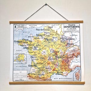Carte Vidal Lablache 4 - 60 x 50 cm - Poster 150 g/m2 - Porte Affiche Magnétique (option)
