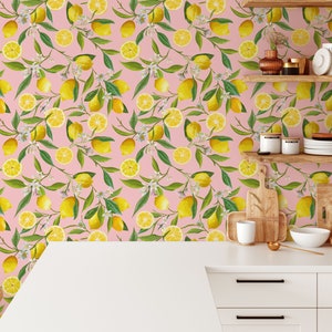 Pink Lemonade Wallpaper, Removable Wallpaper, Self Adhesive Wallpaper, Pasted Wallpaper, Mural, Temporary, Feature Wall