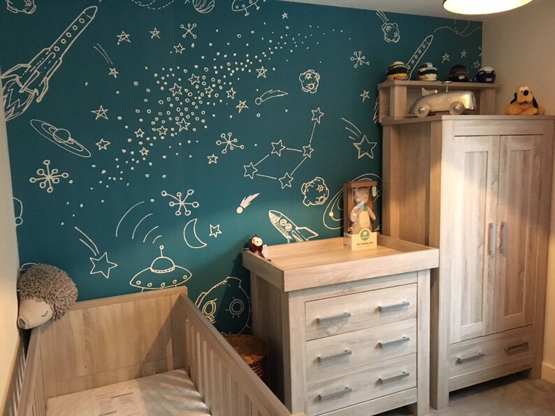 Outer Space Wallpaper Removable Wallpaper Self Adhesive Etsy