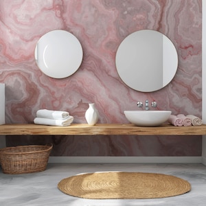 Papier peint rose onyx, papier peint amovible, papier peint auto-adhésif, papier peint encollé