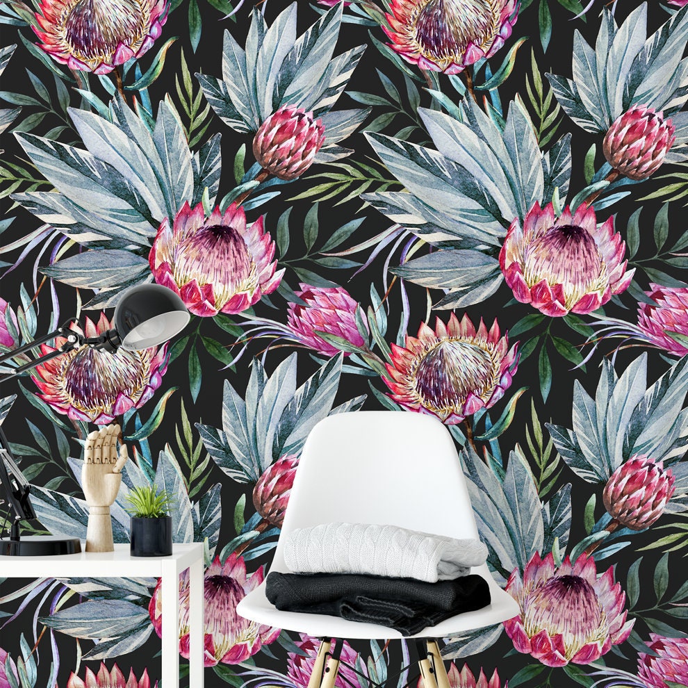 Protea Removable Wallpaper Self Adhesive Wallpaper Pasted Etsy UK