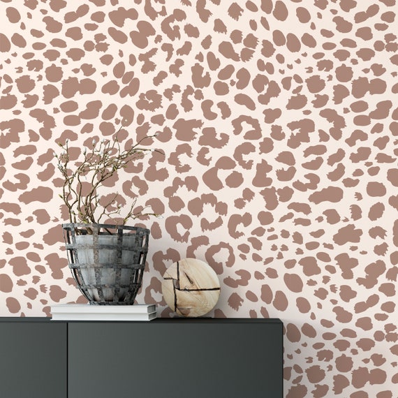 Leopard Print Wallpaper Removable Wallpaper Self Adhesive - Etsy Leopard Print Wallpaper Removable Wallpaper Self Adhesive - Etsy