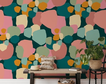 Abstract Splodges Wallpaper, Removable Wallpaper, Self Adhesive Wallpaper, Pasted Wallpaper, Mural, Temporary, Feature Wall