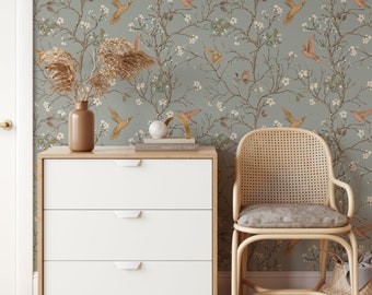 Hummingbird & Blossom Wallpaper Roll (50 cm x 10 m)