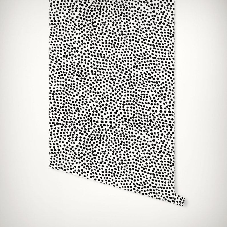 Black Dots Wallpaper Removable Wallpaper Self Adhesive Etsy