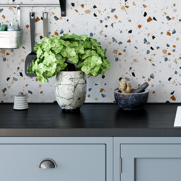 Terrazzo 021, Removable Wallpaper, Self Adhesive Wallpaper, Pasted Wallpaper, Mural, Temporary, Feature Wall