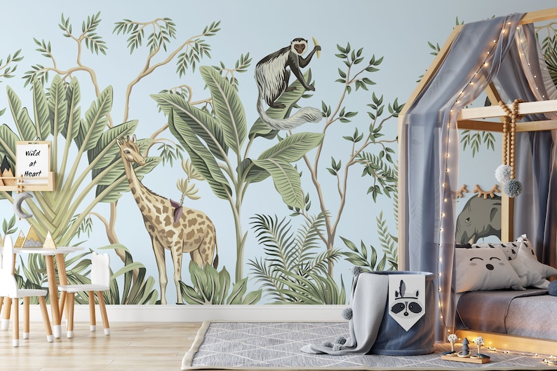 Safari Mural Wallpaper Removable Wallpaper Self Adhesive Etsy UK