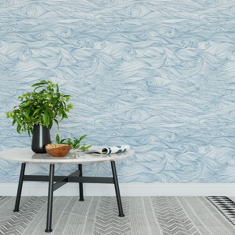 Swirls Wallpaper Removable Wallpaper Self Adhesive Etsy