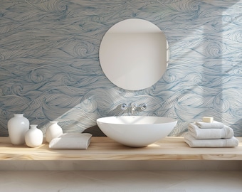 Swirls Wallpaper, Removable Wallpaper, Self Adhesive Wallpaper, Pasted Wallpaper, Mural, Temporary, Feature Wall