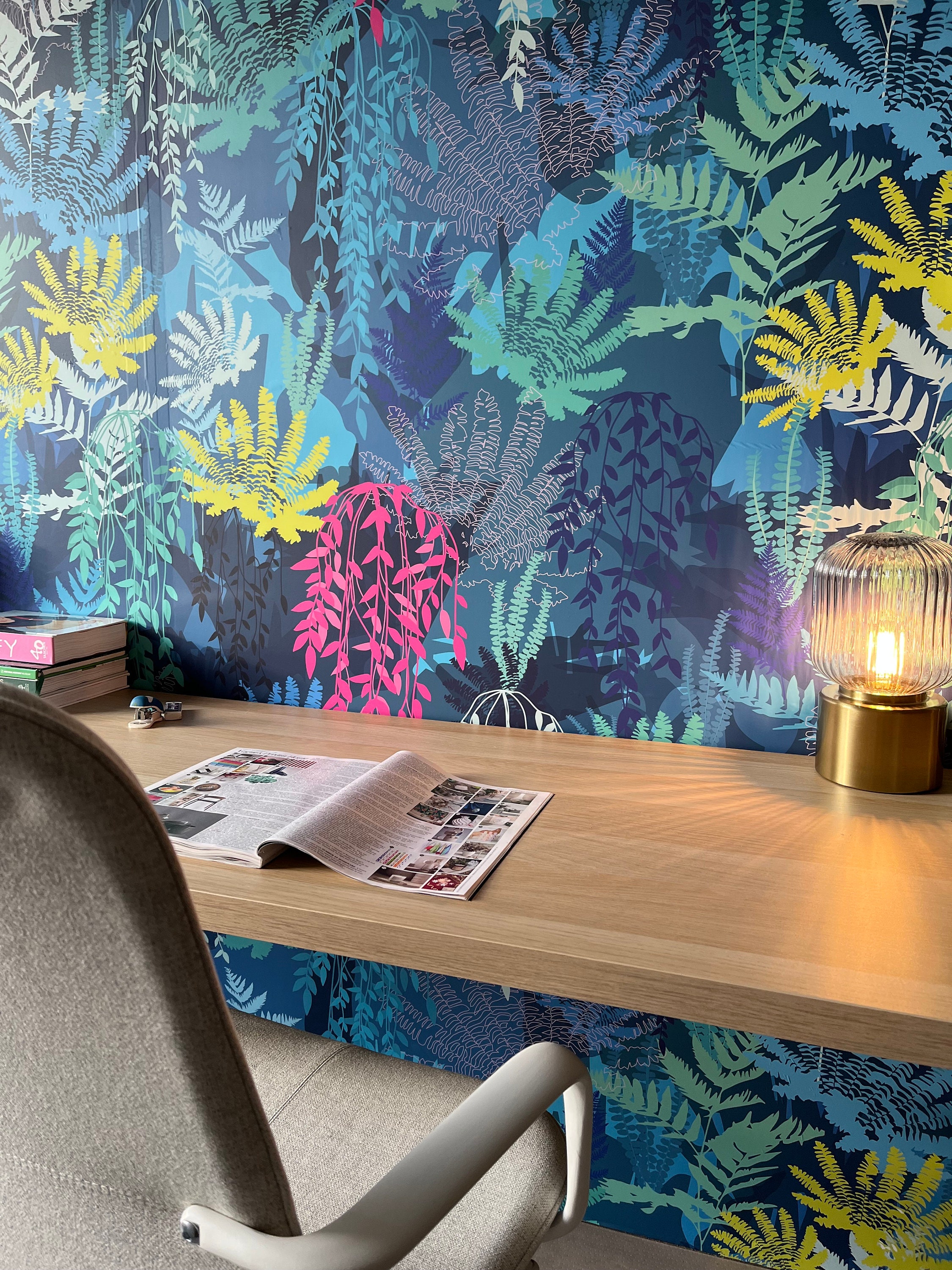 Fernery Mural Wallpaper, Removable Wallpaper, Self Adhesive Wallpaper, Pasted Wallpaper, Mural, Temporary, Feature Wall