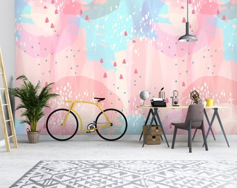 Pastel Wall Mural, Removable Wallpaper, Self Adhesive Wallpaper, Pasted Wallpaper