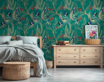 Pomegranate Tree, Removable Wallpaper, Self Adhesive Wallpaper, Pasted Wallpaper, Mural, Temporary, Feature Wall