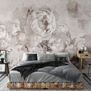 Rose Mural, Removable Wallpaper, Self Adhesive Wallpaper, Pasted Wallpaper, Mural, Temporary, Feature Wall