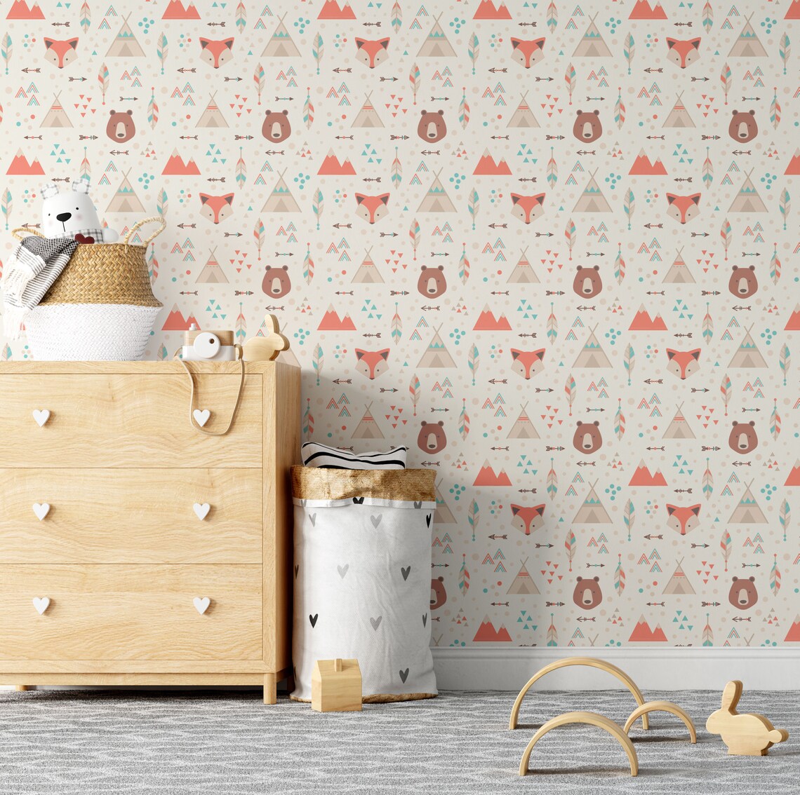 Teepee Wallpaper Removable Wallpaper Self Adhesive - Etsy