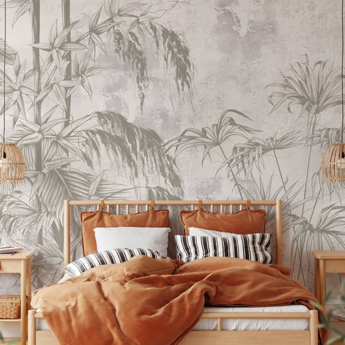 Tropical Jungle Mural Removable Wallpaper Self Adhesive Etsy
