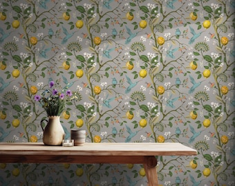 Hummingbirds Wallpaper, Removable Wallpaper, Self Adhesive Wallpaper, Pasted Wallpaper, Mural, Temporary, Feature Wall