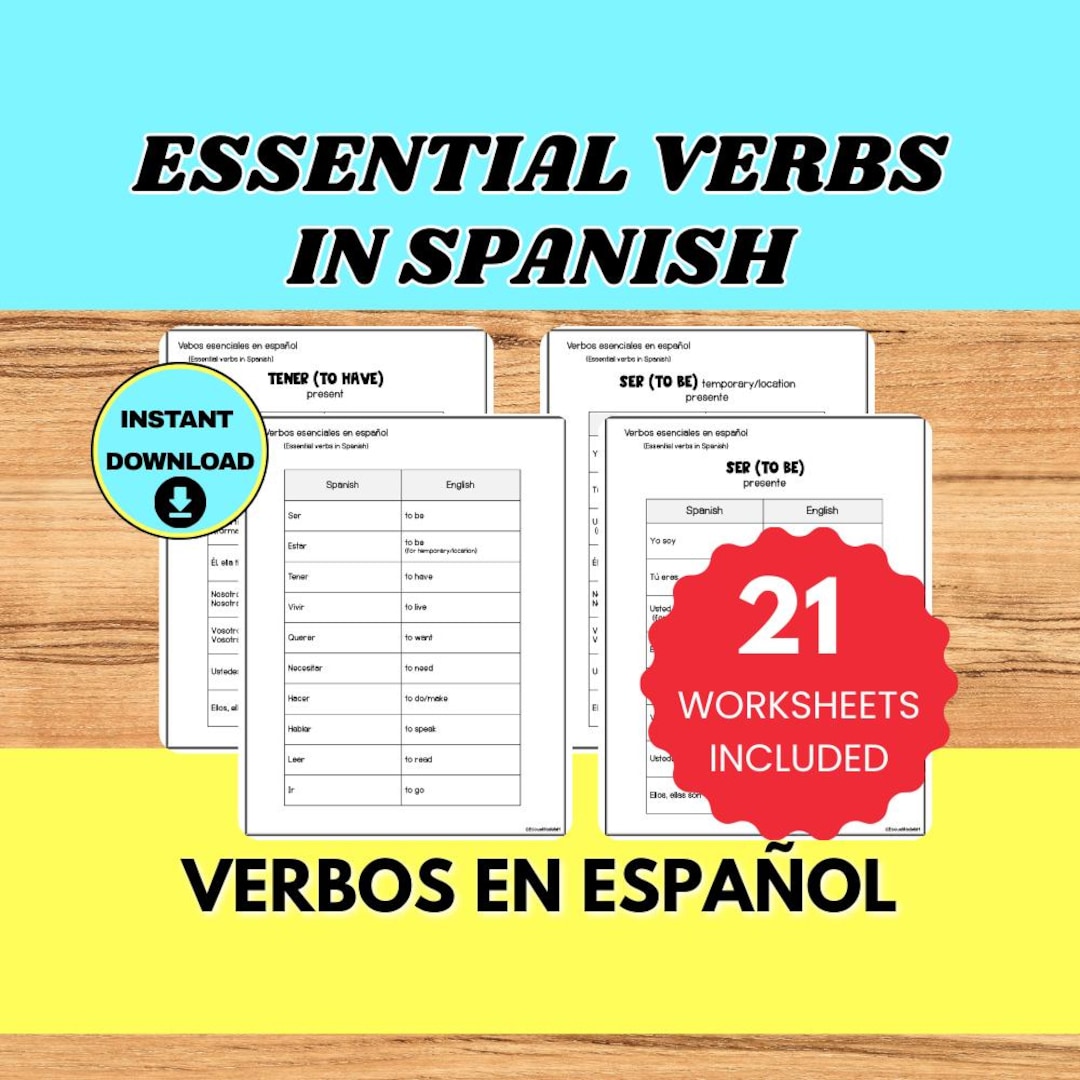 Spanish Verbs Practice for Beginners (digital Download) - Etsy