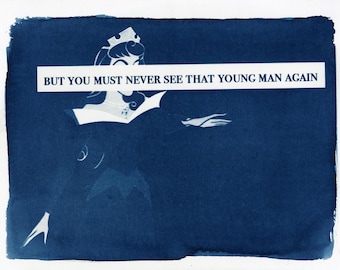 Mais papa, je l'aime ! Impression cyanotype Disney, oeuvre d'art, cadeaux, oeuvre d'art mural, La Belle au bois dormant