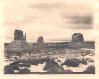 Impression cyanotypie Monument Valley, beaux-arts, cadeaux, art mural, Arizona, Utah, désert