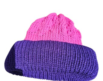 Reversible knit hat