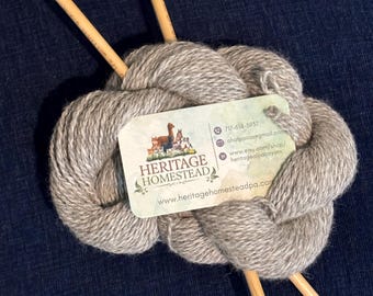 Light Silver Gray Alpaca Yarn, Heritage Homestead Fiber