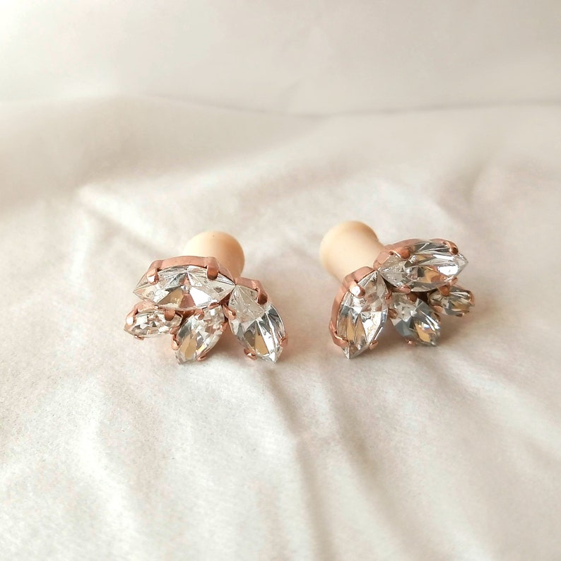 Small ear plugs bridal ear plugs 6g wedding plugs Swarovski Etsy