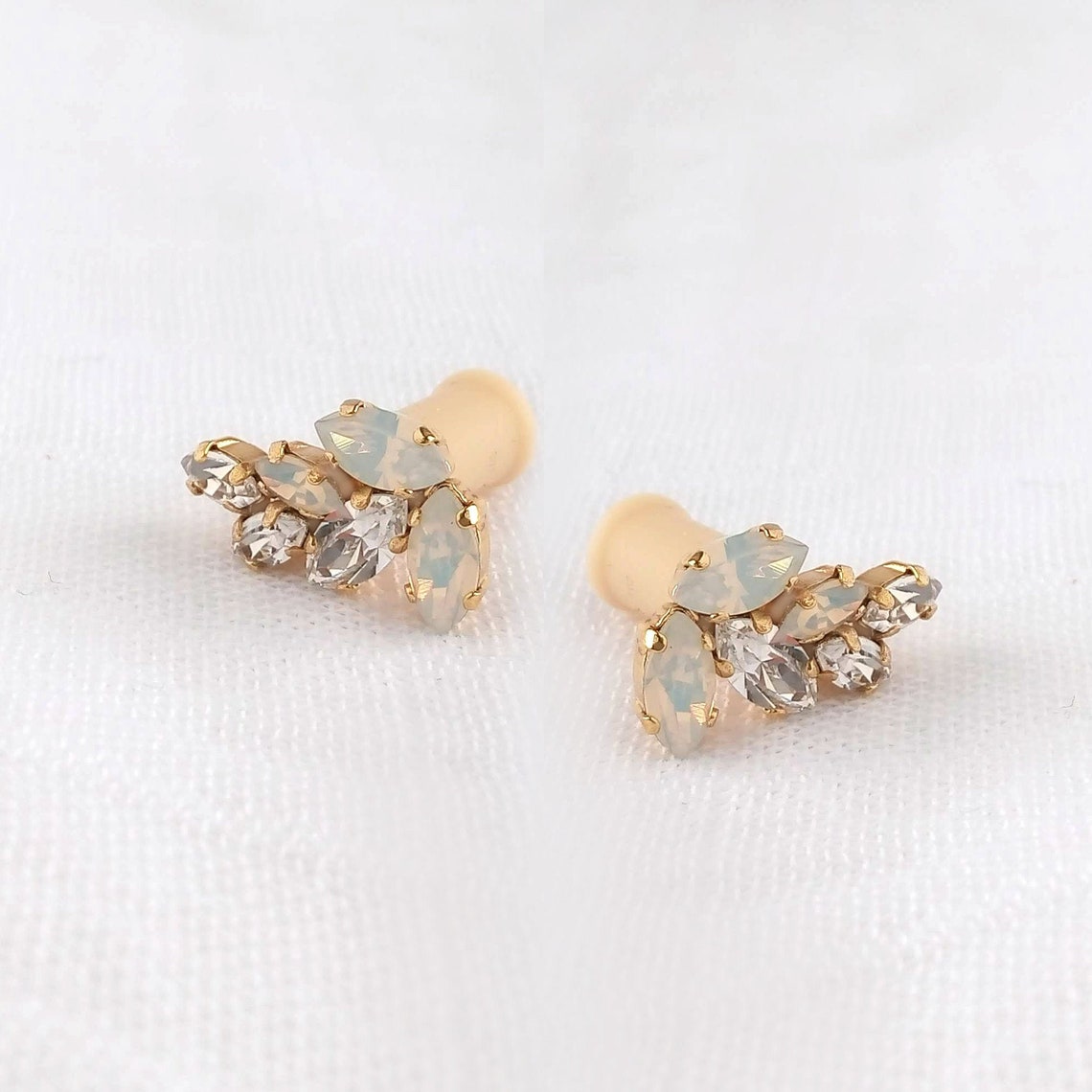 Wedding gauges bridal ear plugs 2 gauge earrings small ear Etsy